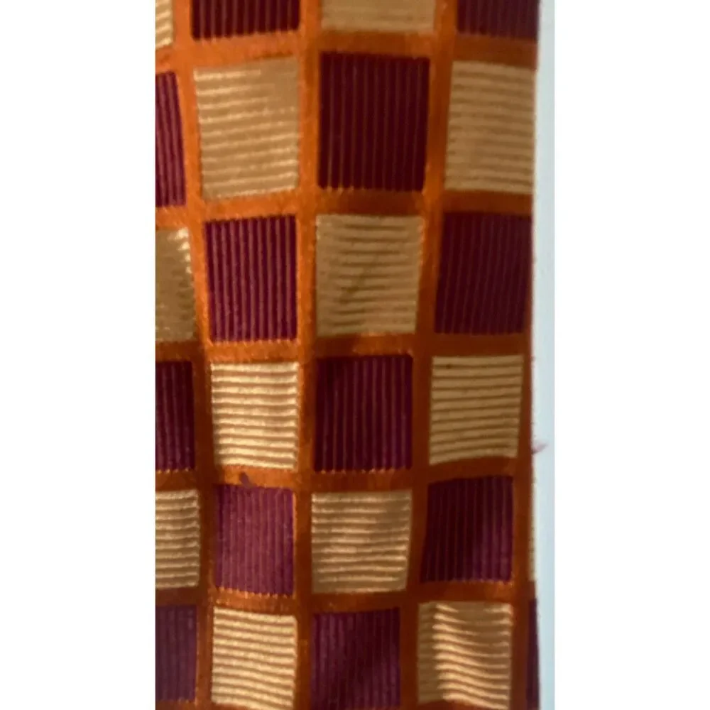 Sartori 100% Silk Red Orange Checkered Men's Tie Made in Italy